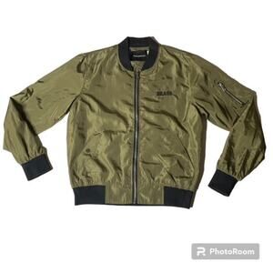 Brass Embroidered Olive Bomber Jacket / Marching Band / WGI / Trumpet/Music/Gift